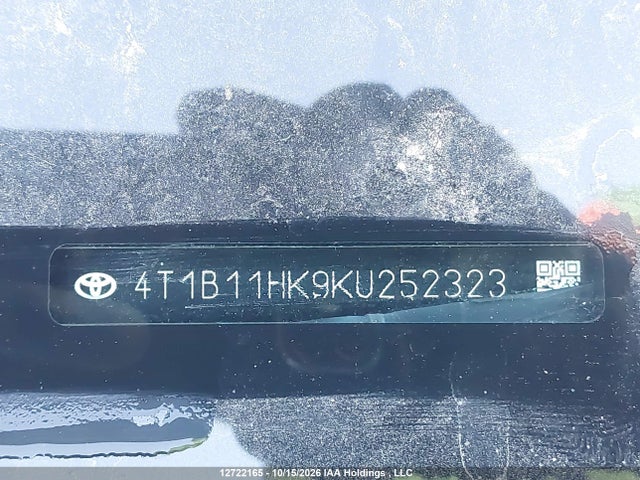 4T1B11HK9KU252323 Toyota CAMRY SE