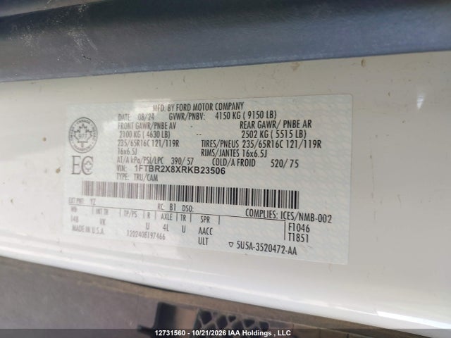 Ford Transit T-250 2024 1FTBR2X8XRKB23506 Image 9