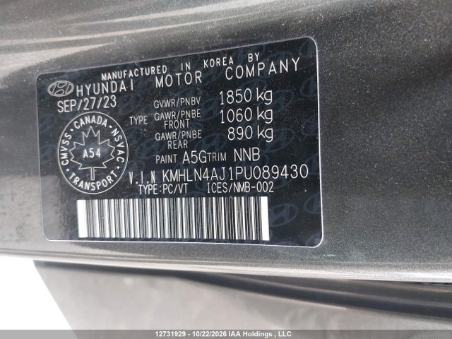 Hyundai Elantra Limited 2023 KMHLN4AJ1PU089430 Image 9