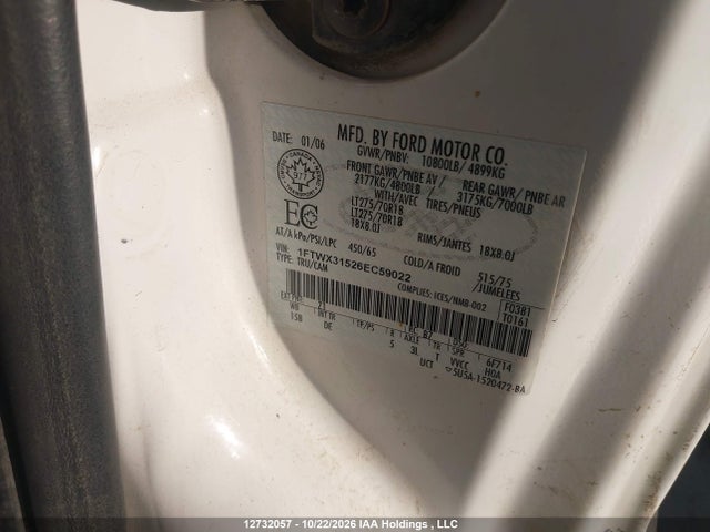 Aukcja sprzedaży 2006 Ford F350 Srw Super Duty, vin: 1FTWX31526EC59022, numer aukcji: 12732057