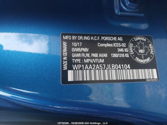WP1AA2A57JLB04104 Porsche Macan Sport Edition