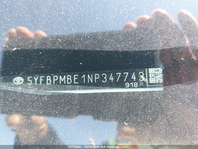 12732441 :رقم المزاد ، 5YFBPMBE1NP347743 vin ، 2022 Toyota Corolla Le مزاد بيع