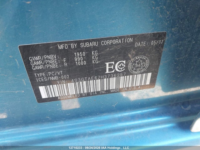 Subaru Impreza Touring 2017 4S3GTAE67H3736257 Image 18