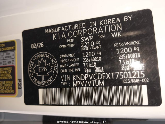 KIA Sportage Ex 2026 KNDPVCDFXT7501215 Image 9