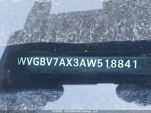 2010 Volkswagen Tiguan Se/sel მანქანა იყიდება აუქციონზე, vin: WVGBV7AX3AW518841, აუქციონის ნომერი: 12732752