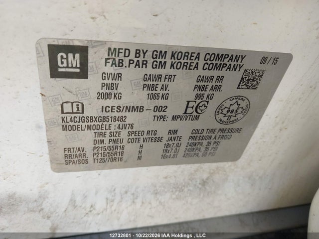 Buick Encore 2016 KL4CJGSBXGB518482 Image 9