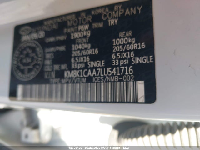 Hyundai Kona Essential Awd 2020 KM8K1CAA7LU541716 Image 9