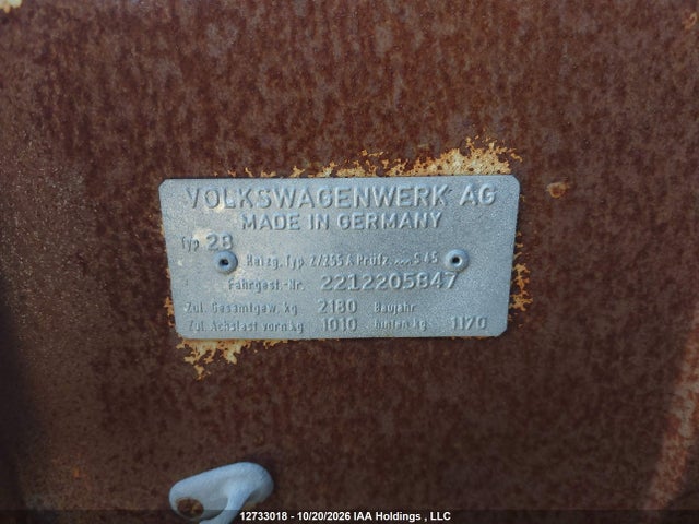 12733018 :رقم المزاد ، 2212205847 vin ، 1971 Volkswagen Microbus مزاد بيع