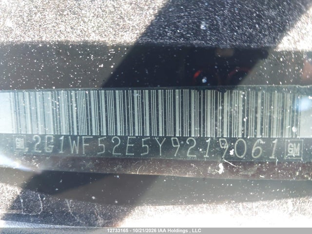 Продаж на аукціоні авто 2000 Chevrolet Impala, vin: 2G1WF52E5Y9219061, номер лоту: 12733165