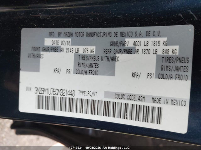 Mazda Mazda3 G/gx 2016 3MZBM1U75GM321448 Image 18