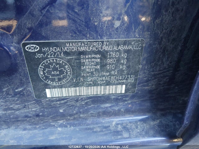 5NPDH4AE8EH477331 Hyundai Elantra Gls