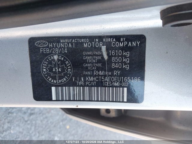 Hyundai ACCENT GL 2014 KMHCT5AE0EU165196 Image 9