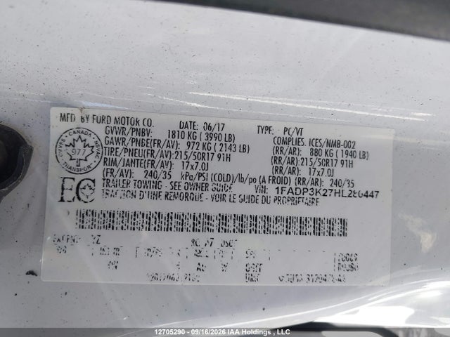 Продаж на аукціоні авто 2017 Ford Focus Se, vin: 1FADP3K27HL280447, номер лоту: 12705290