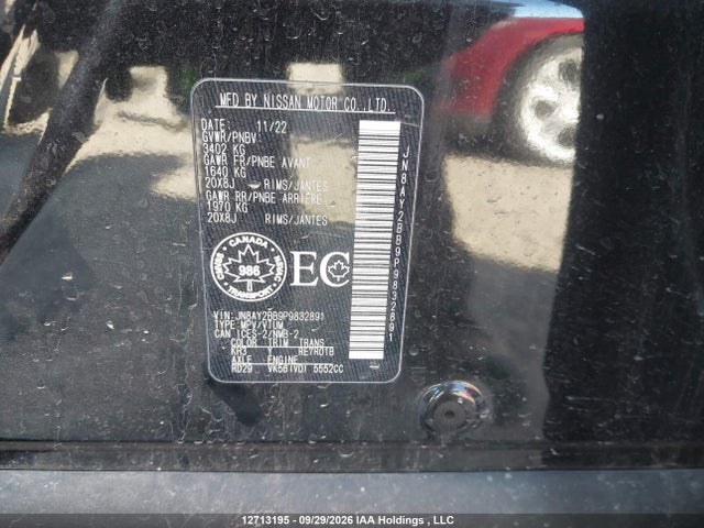 JN8AY2BB9P9832891 Nissan Armada Sl