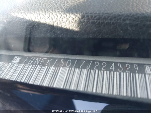 Aukcja sprzedaży 2007 Chevrolet Tahoe K1500, vin: 1GNFK13017J224329, numer aukcji: 12733931