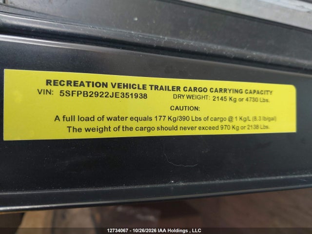 Heartland Recreational 2018 5SFPB2922JE351938 Image 13