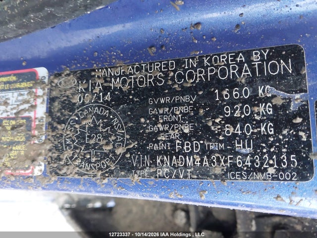 KNADM4A3XF6432135 KIA Rio Ex/ex+/lx/lx+/sx