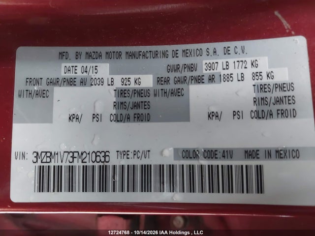 Mazda Mazda3 Gs 2015 3MZBM1V73FM210636 Image 19