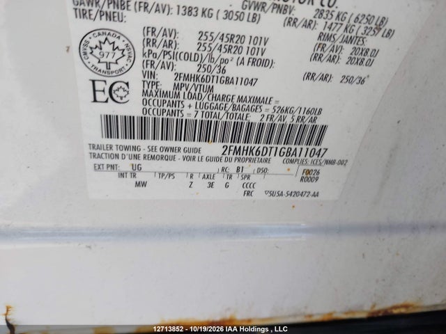 2016 Ford Flex Limited მანქანა იყიდება აუქციონზე, vin: 2FMHK6DT1GBA11047, აუქციონის ნომერი: 12713852