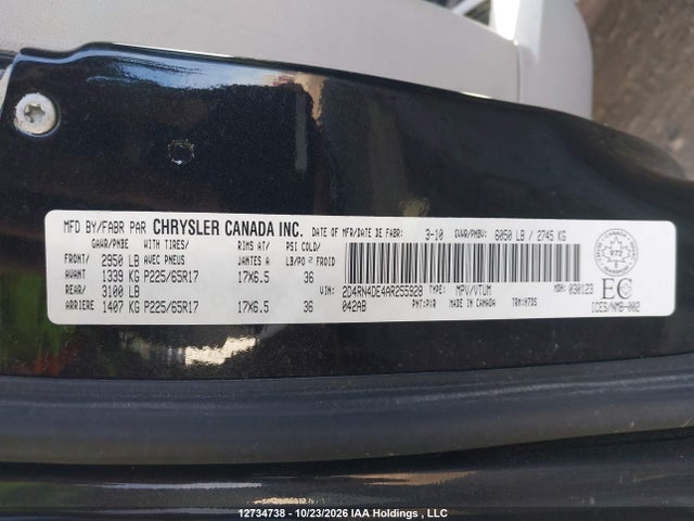 2010 Dodge Grand Caravan Se მანქანა იყიდება აუქციონზე, vin: 2D4RN4DE4AR255928, აუქციონის ნომერი: 12734738