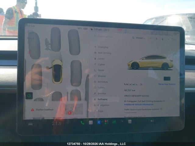 Продаж на аукціоні авто 2023 Tesla Model 3, vin: 5YJ3E1EA5PF420743, номер лоту: 12734750