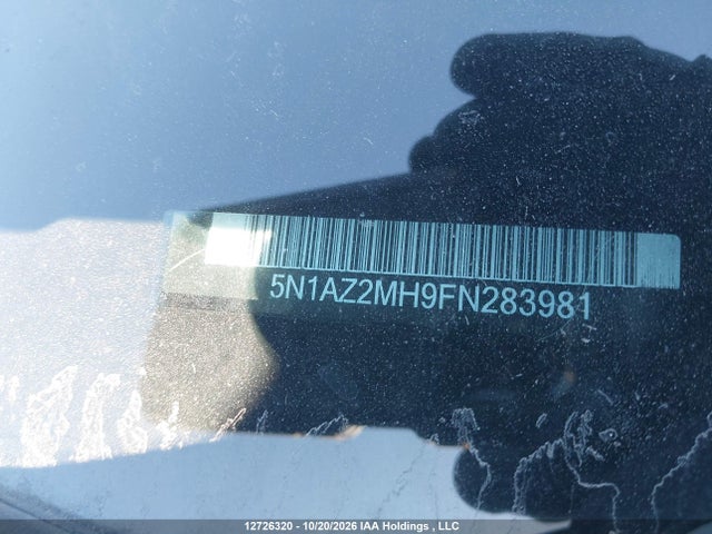2015 Nissan Murano Platinum/sl/sv მანქანა იყიდება აუქციონზე, vin: 5N1AZ2MH9FN283981, აუქციონის ნომერი: 12726320
