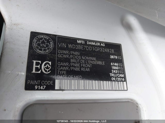 WD3BE7DD1GP324828 Mercedes-Benz Sprinter 2500