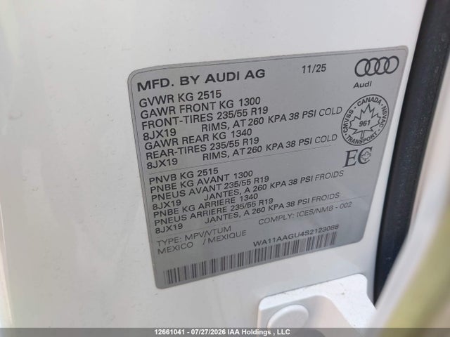 Audi New Q5 2.0t 2025 WA11AAGU4S2123088 Image 9
