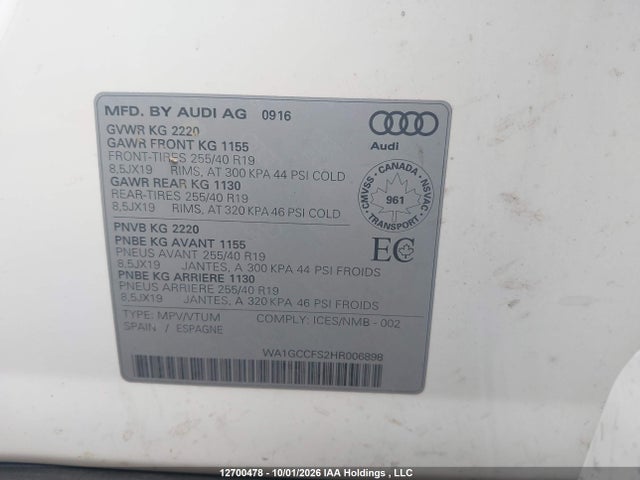 Audi Q3 2.0t Technik 2017 WA1GCCFS2HR006898 Image 9