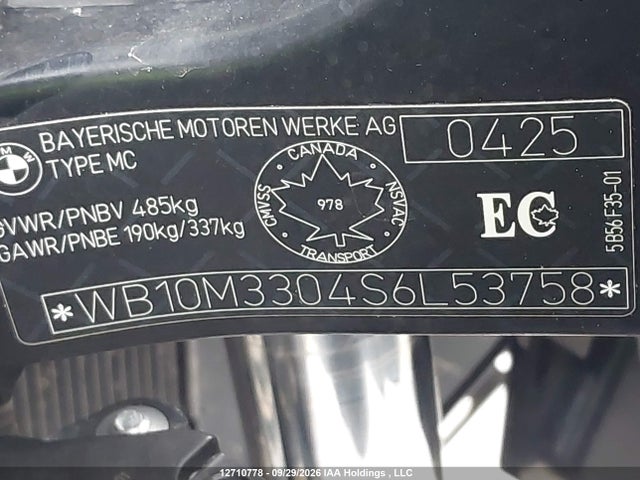 Продажа на аукционе авто 2025 Bmw R 1300 Gs Adventure, vin: WB10M3304S6L53758, номер лота: 12710778