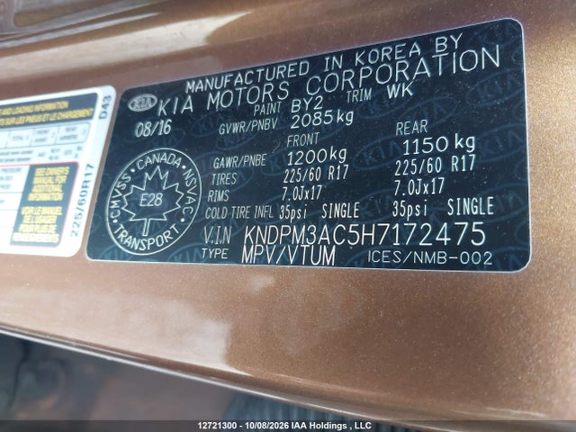 KIA Sportage Lx 2017 KNDPM3AC5H7172475 Image 9