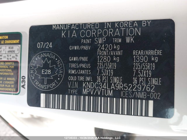 KIA Ev6 Light/wind 2024 KNDC34LA9R5229762 Image 19