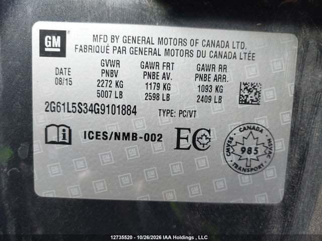 Cadillac XTS 2016 2G61L5S34G9101884 Image 9