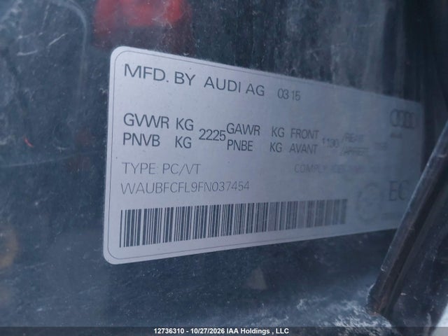 Audi A4 2.0t Komfort Plus 2015 WAUBFCFL9FN037454 Image 9