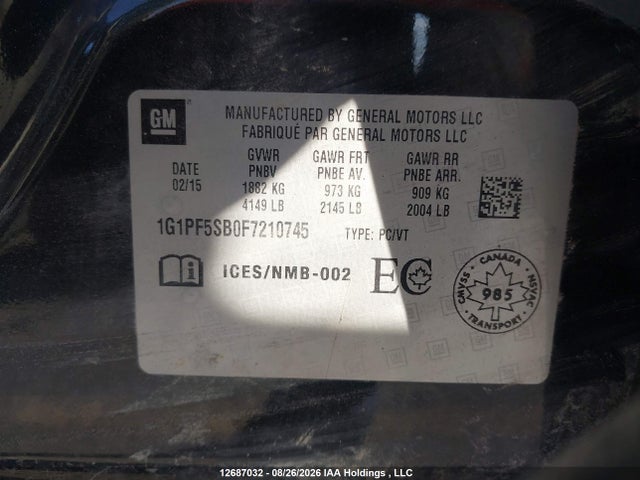 Chevrolet Cruze 2lt 2015 1G1PF5SB0F7210745 Image 22