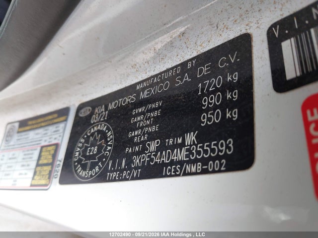 KIA Forte Ex/ex Premium/ex+ 2021 3KPF54AD4ME355593 Image 9