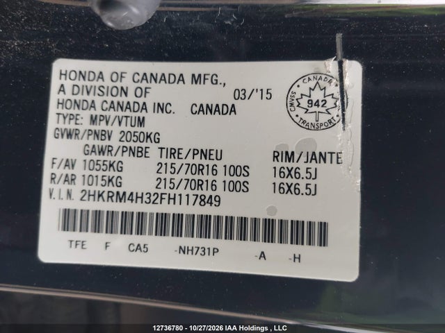 Honda CR-V LX 2015 2HKRM4H32FH117849 Image 18