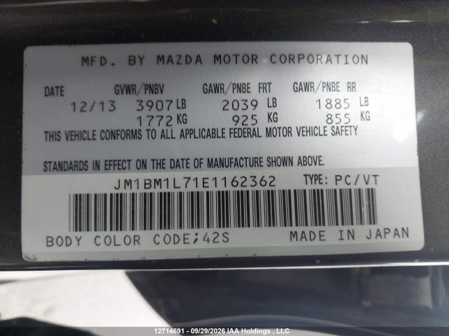Mazda Mazda3 Gs-sky 2014 JM1BM1L71E1162362 Image 9
