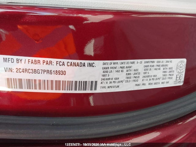 Chrysler Pacifica Touring L Awd 2023 2C4RC3BG7PR618930 Image 19