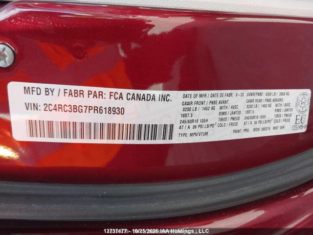 Chrysler Pacifica Touring L Awd 2023 2C4RC3BG7PR618930 Image 9