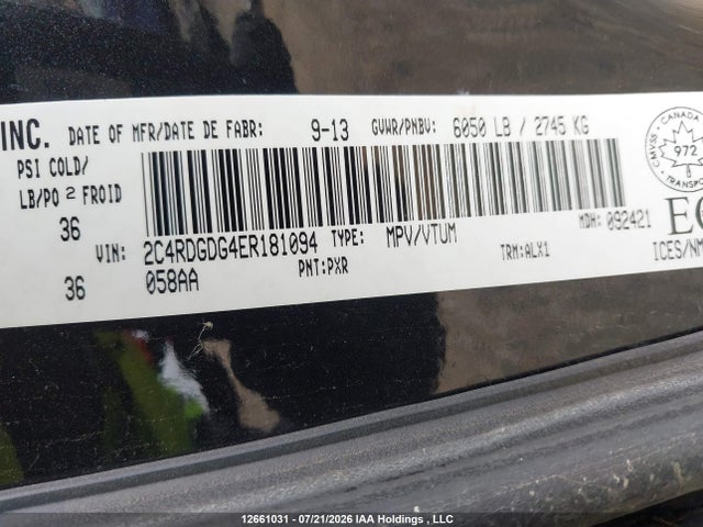 Dodge Grand Caravan Crew 2014 2C4RDGDG4ER181094 Image 18