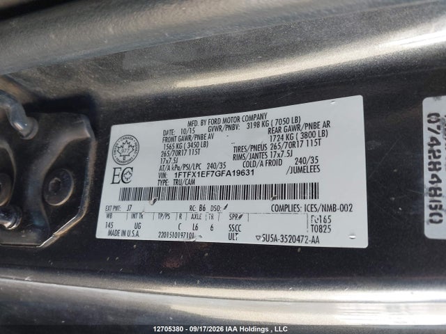 Ford F-150 Xlt 2016 1FTFX1EF7GFA19631 Image 17
