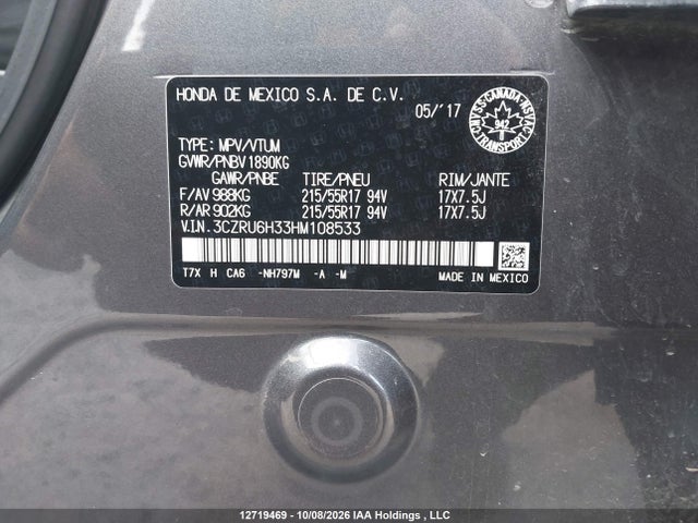 Honda HR-V LX 2017 3CZRU6H33HM108533 Image 9