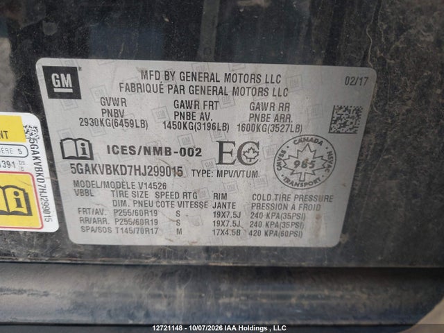 Buick Enclave Leather 2017 5GAKVBKD7HJ299015 Image 17