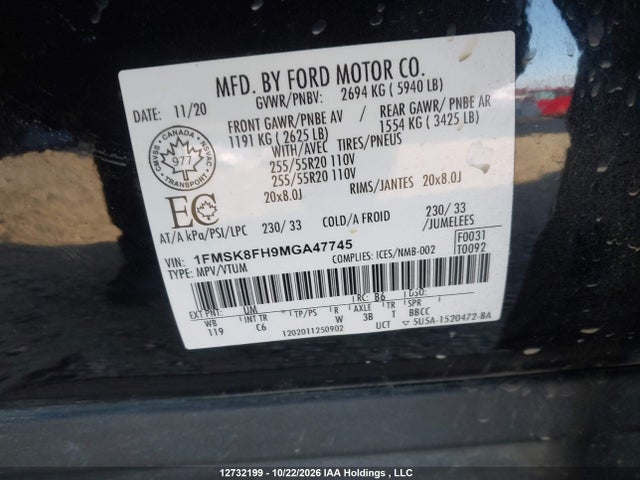 Ford Explorer Limited 2021 1FMSK8FH9MGA47745 Image 9