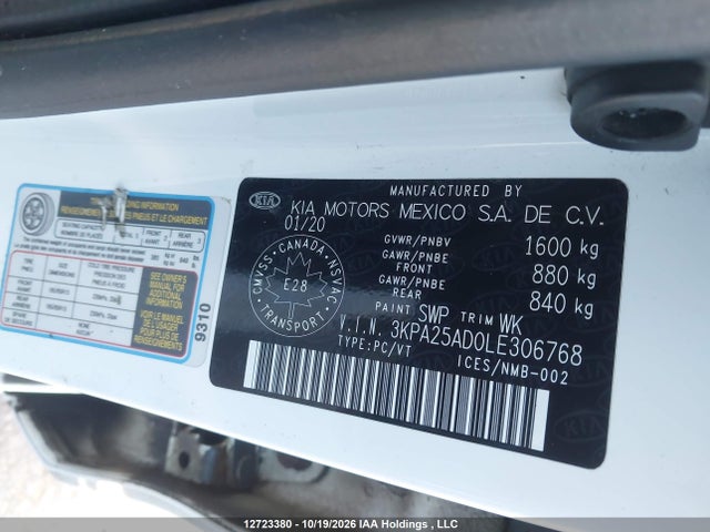 KIA Rio Lx/lx+ 2020 3KPA25AD0LE306768 Image 9