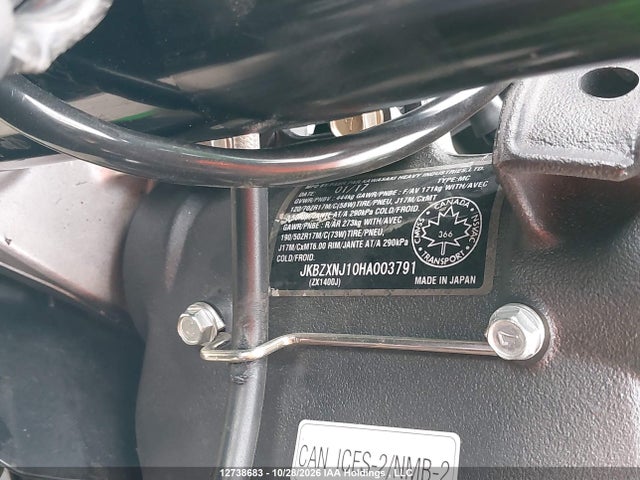 Aukcja sprzedaży 2017 Kawasaki Zx1400 J, vin: JKBZXNJ10HA003791, numer aukcji: 12738683