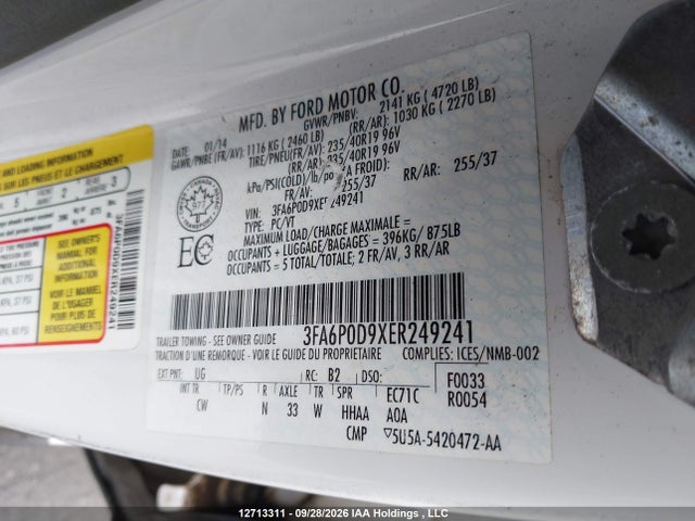 Ford Fusion Titanium 2014 3FA6P0D9XER249241 Image 18