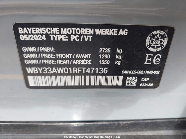 BMW I4 M50 2024 WBY33AW01RFT47136 Image 9