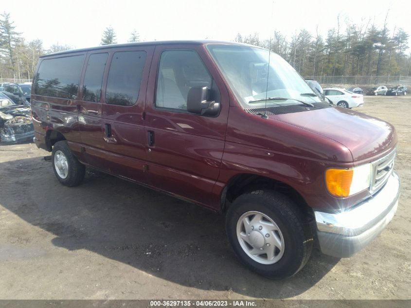 2007 Ford Econoline Wagon Xlt Burgundy vin: 1FBNE31L47DB13068